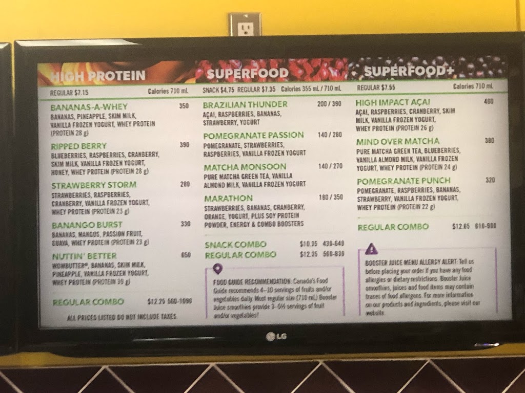 Booster Juice | 80 Dundas St E Unit #7, Waterdown, ON L9H 7K6, Canada | Phone: (905) 689-4395