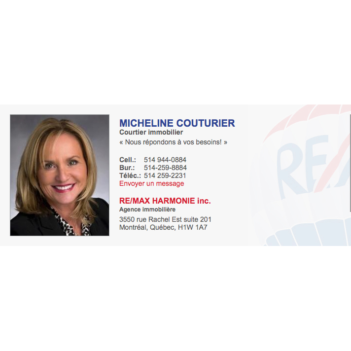 Micheline Couturier Courtier immobilier | 3550 Rue Rachel E #201, Montreal, QC H1W 1A7, Canada | Phone: (514) 944-0884