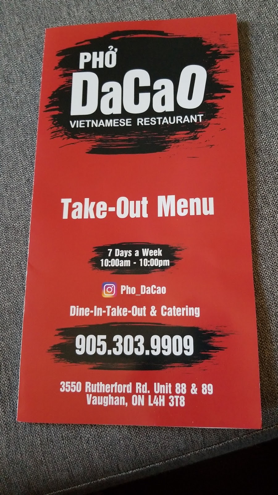 Pho Dacao | 3550 Rutherford Rd #88, Woodbridge, ON L4H 2J3, Canada | Phone: (905) 303-9909