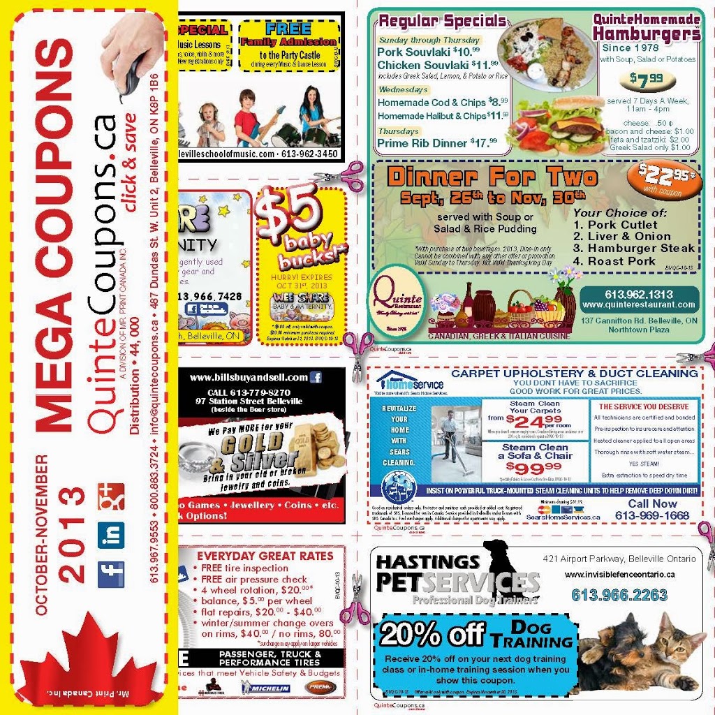 Quinte Coupons | 487 Dundas St W #2, Belleville, ON K8P 1B6, Canada | Phone: (613) 967-9553