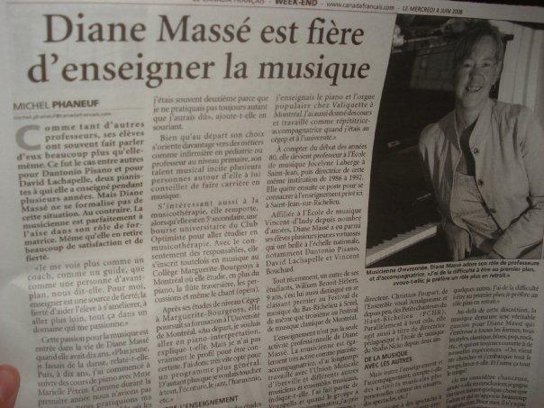 Diane Masse Cours de piano a Saint-Jean-sur-Richelieu | 522 Rue Laurier, Saint-Jean-sur-Richelieu, QC J3B 6M3, Canada | Phone: (450) 359-9225