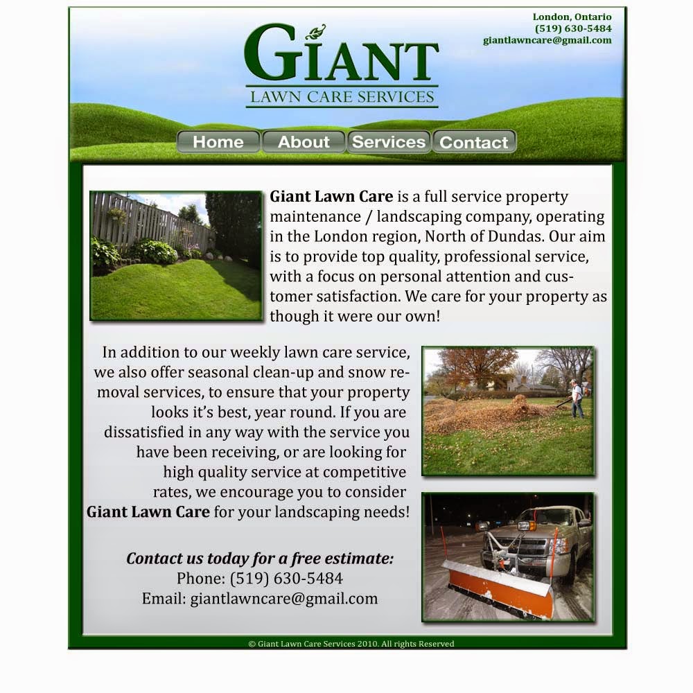 Giant Lawn Care Services | 603 Fanshawe Park Rd W, London, ON N6G 0V5, Canada | Phone: (519) 630-5484