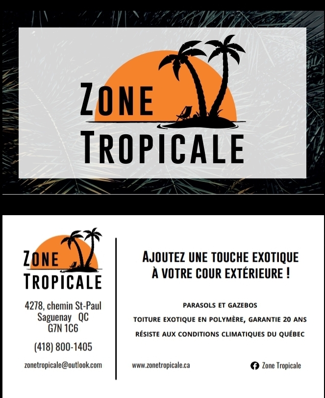 Zone Tropicale | 4278 Chemin St Paul, Saguenay, QC G7N 1C6, Canada | Phone: (418) 800-1405