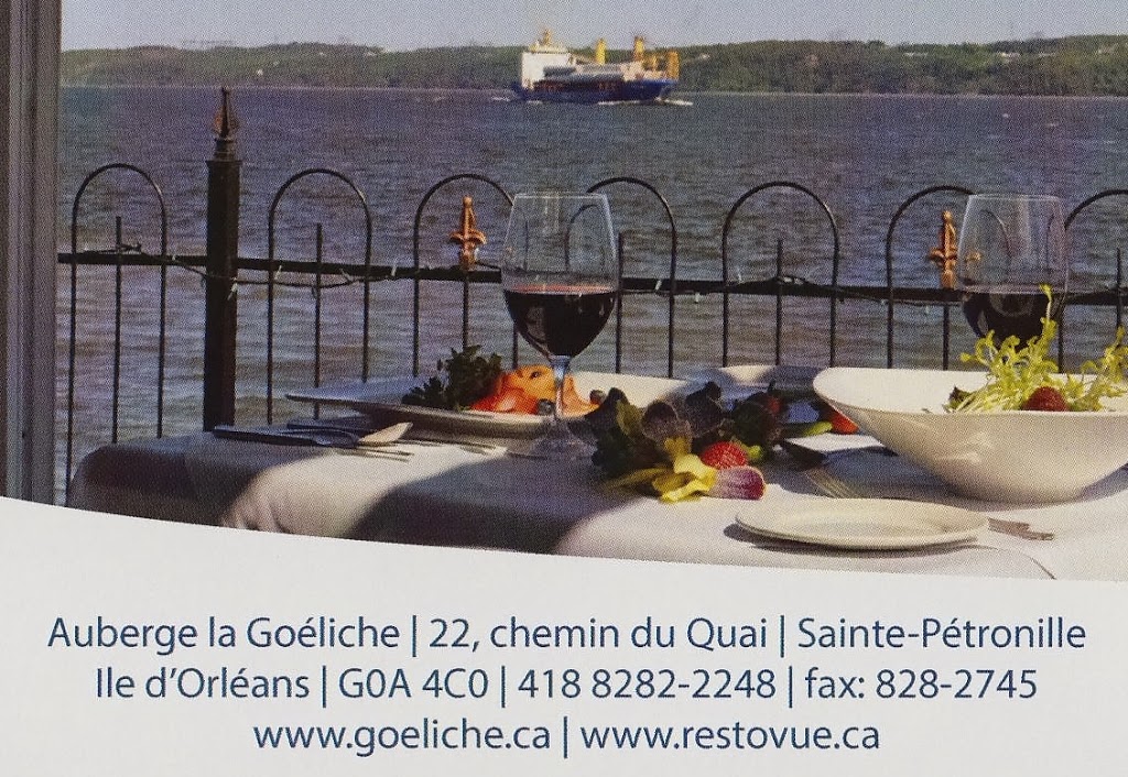 Auberge La Goéliche | 22 Rue du Quai, Sainte-Pétronille, QC G0A 4C0, Canada | Phone: (418) 828-2248