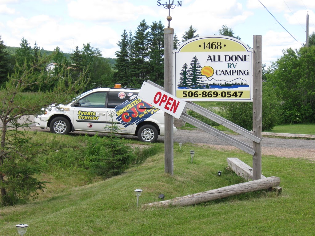 All Done RV Camping | 1468 Route 890, Newtown, NB E4G 1N2, Canada | Phone: (506) 869-0547