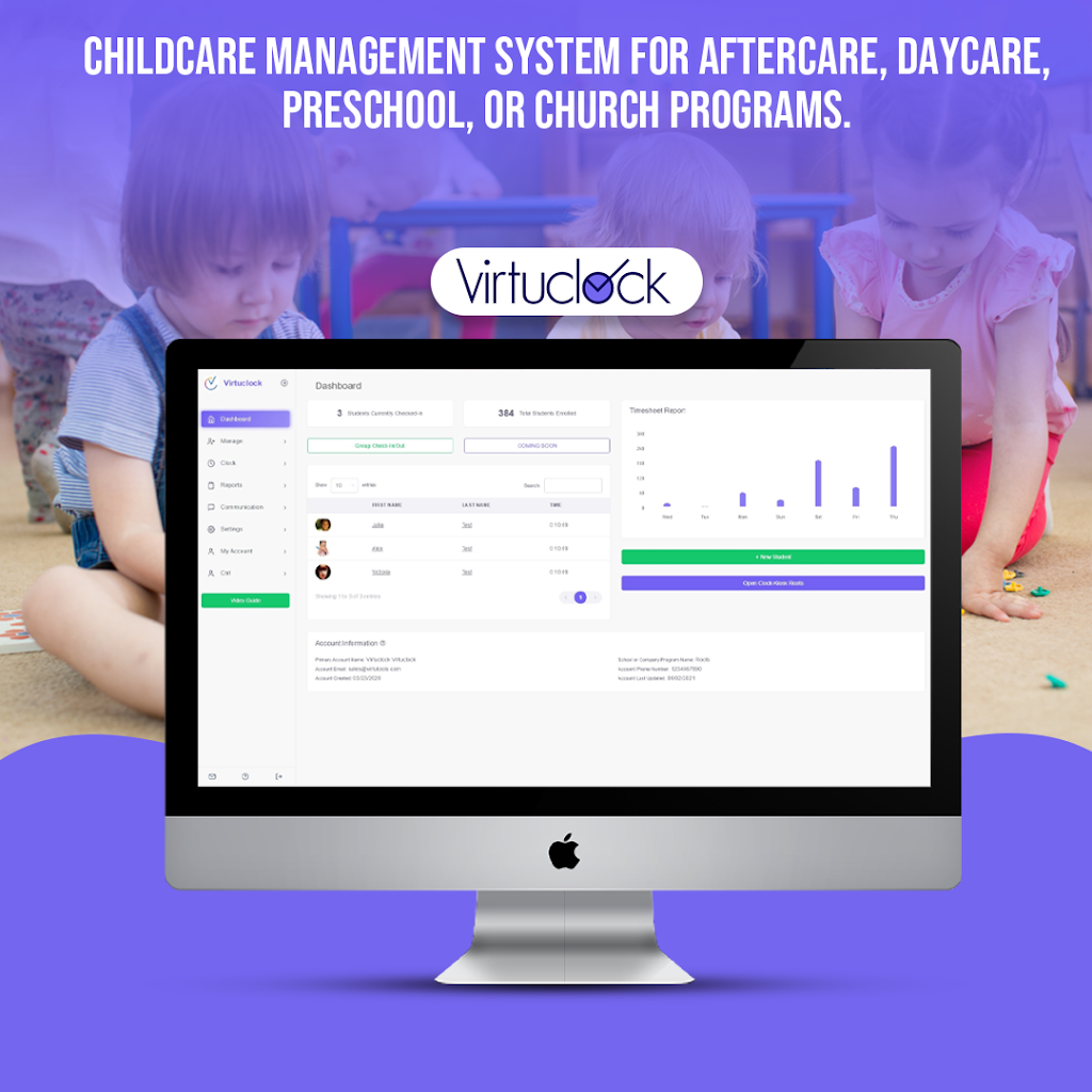 VirtuClock - Daycare Management Software | 10, 8707 Dufferin St unit 337, Thornhill, ON L4J 0A2, Canada | Phone: (888) 304-3288