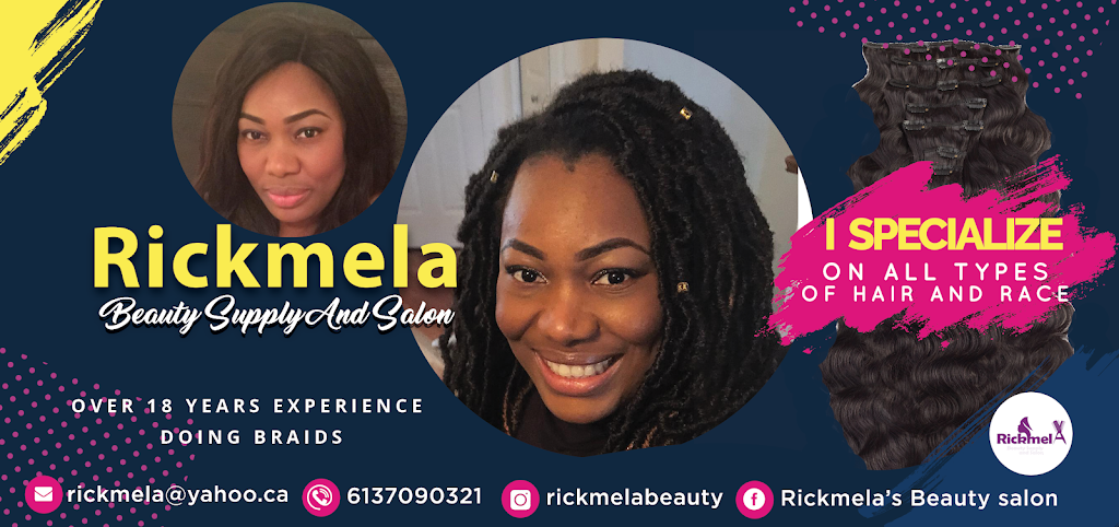 Rickmela beauty supply and salon, hair braiding | Kennevale Dr, Nepean, ON K2J 0C8, Canada | Phone: (613) 709-0321