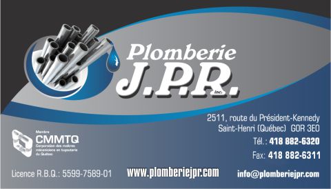 Plomberie JPR | 2511 Route du Président-Kennedy, Saint-Henri, QC G0R 3E0, Canada | Phone: (418) 882-6320