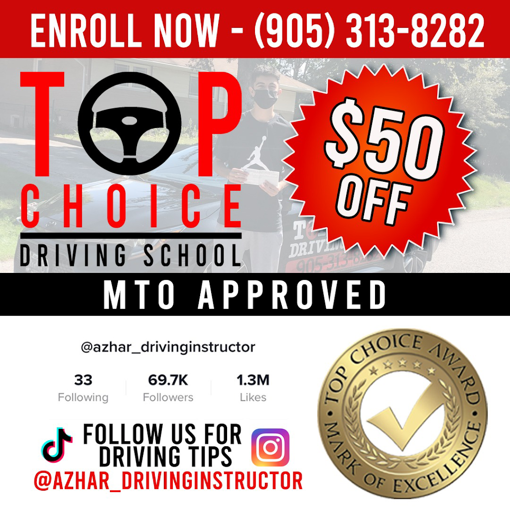 Top Choice Driving School - Brampton | 34 Country Ridge Ct, Brampton, ON L6P 3S3, Canada | Phone: (905) 313-8282