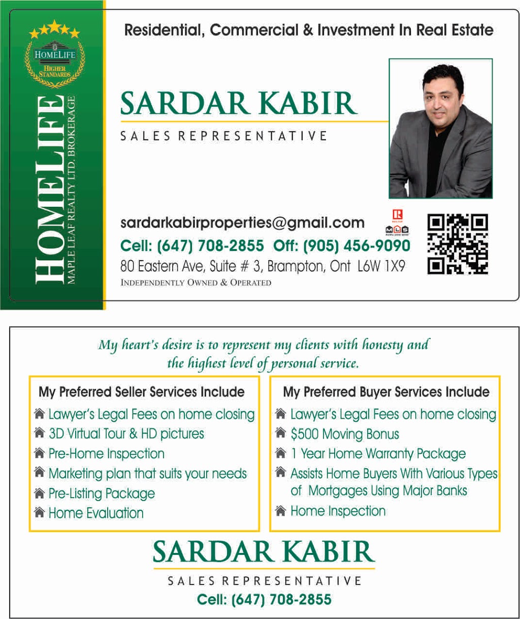 Sardar Kabir Properties | 80 Eastern Ave Unit 3, Brampton, ON L6W 1X9, Canada | Phone: (647) 708-2855