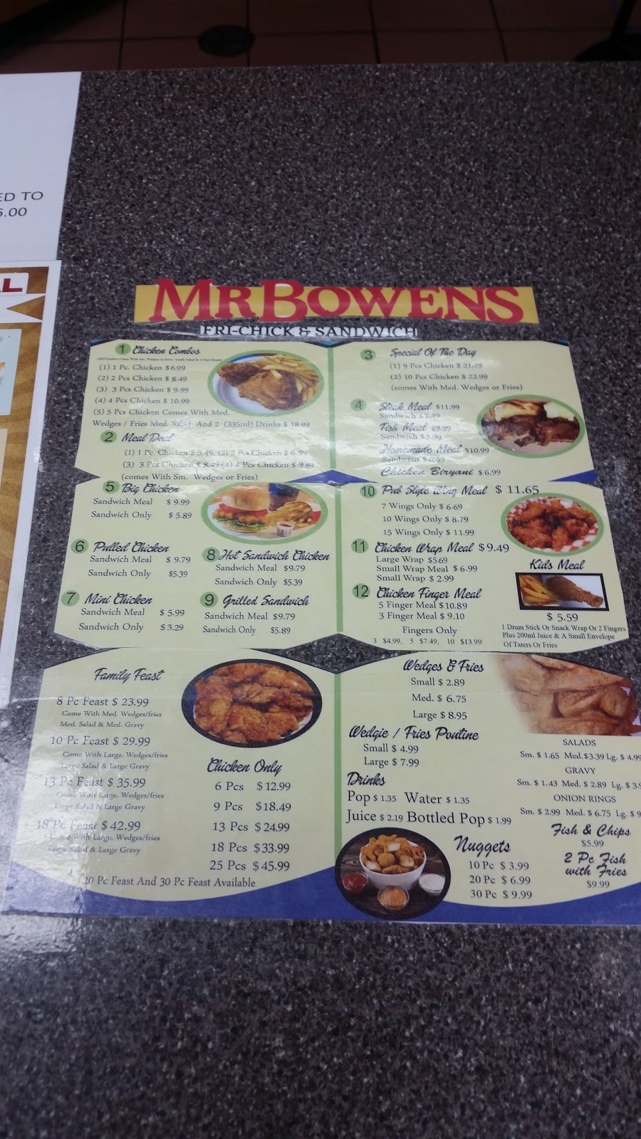 Mr Bowens Fri-Chick & Sandwich | 94 Bridgeport Rd E #19, Waterloo, ON N2J 2J9, Canada | Phone: (519) 747-1300