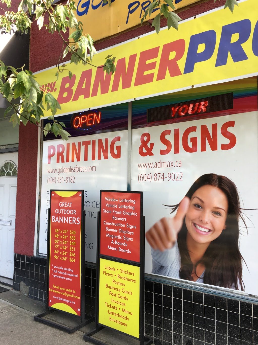 Admax Printing & Signs | 2992 E 22nd Ave, Vancouver, BC V5M 2Y4, Canada | Phone: (604) 874-9022