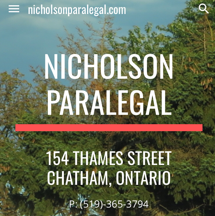 Nicholson Paralegal | 154 Thames St #9, Chatham-Kent, ON N7M 2Y8, Canada | Phone: (519) 365-3794