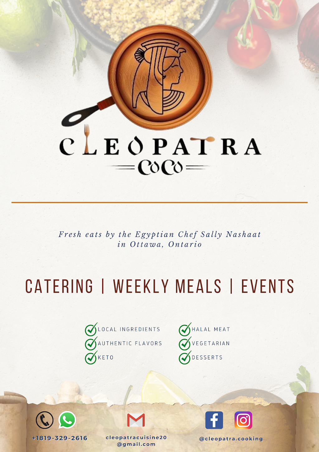 Cleopatra Cooking | 3364 Hogarth Ave, Gloucester, ON K1T 1S9, Canada | Phone: (819) 329-2616