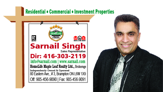 Sarnail Singh, MBA, CCIM | 80 Eastern Ave Unit #3, Brampton, ON L6W 1X9, Canada | Phone: (416) 303-2119