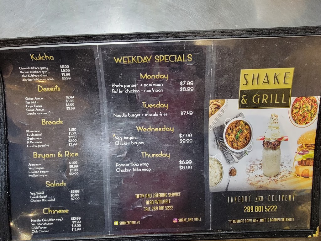 Shake & Grill | 791 Bovaird Dr W Unit 12, Brampton, ON L6X 0T9, Canada | Phone: (289) 801-5222