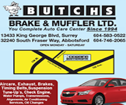 Butchs Brake & Muffler Ltd | 32240 S Fraser Way, Abbotsford, BC V2T 1W8, Canada | Phone: (604) 746-2065