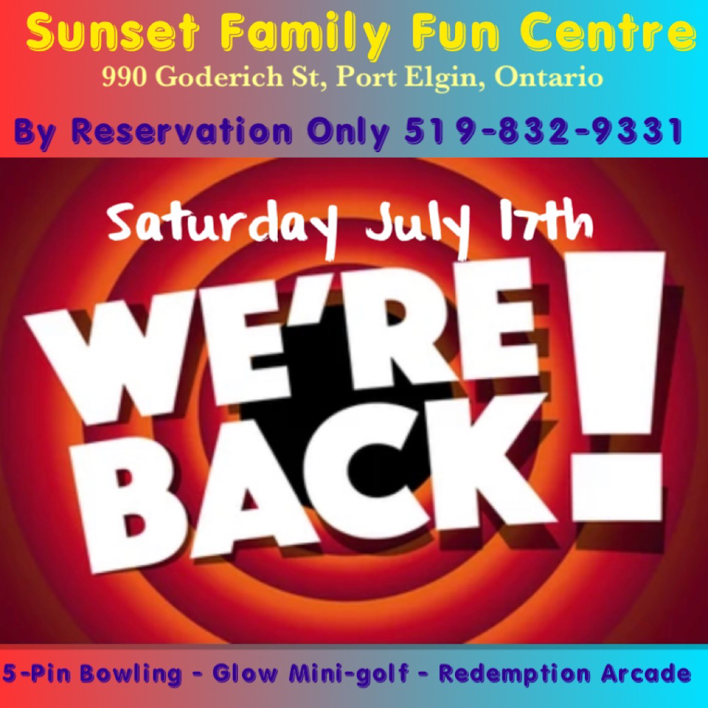 Sunset Family Fun Centre | 990 Goderich St, Port Elgin, ON N0H 2C3, Canada | Phone: (519) 832-9331