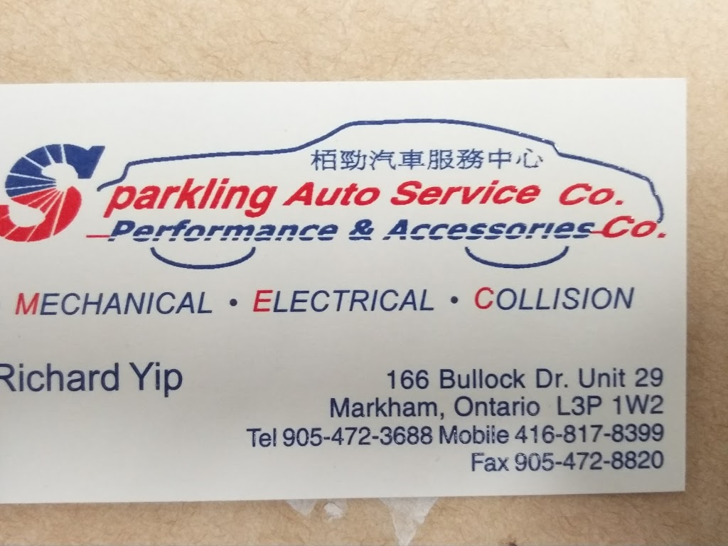 Sparkling Auto Svc Co | 166 Bullock Dr #29, Markham, ON L3P 1W2, Canada | Phone: (905) 472-3688