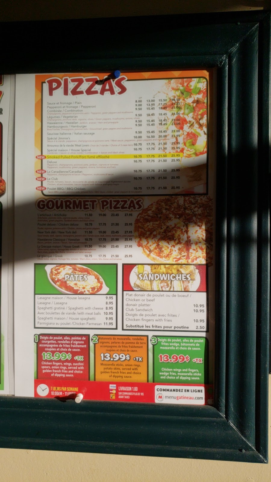 Jimmies Pizza | 10 Rue Belmont, Gatineau, QC J9H 6J5, Canada | Phone: (819) 684-4331