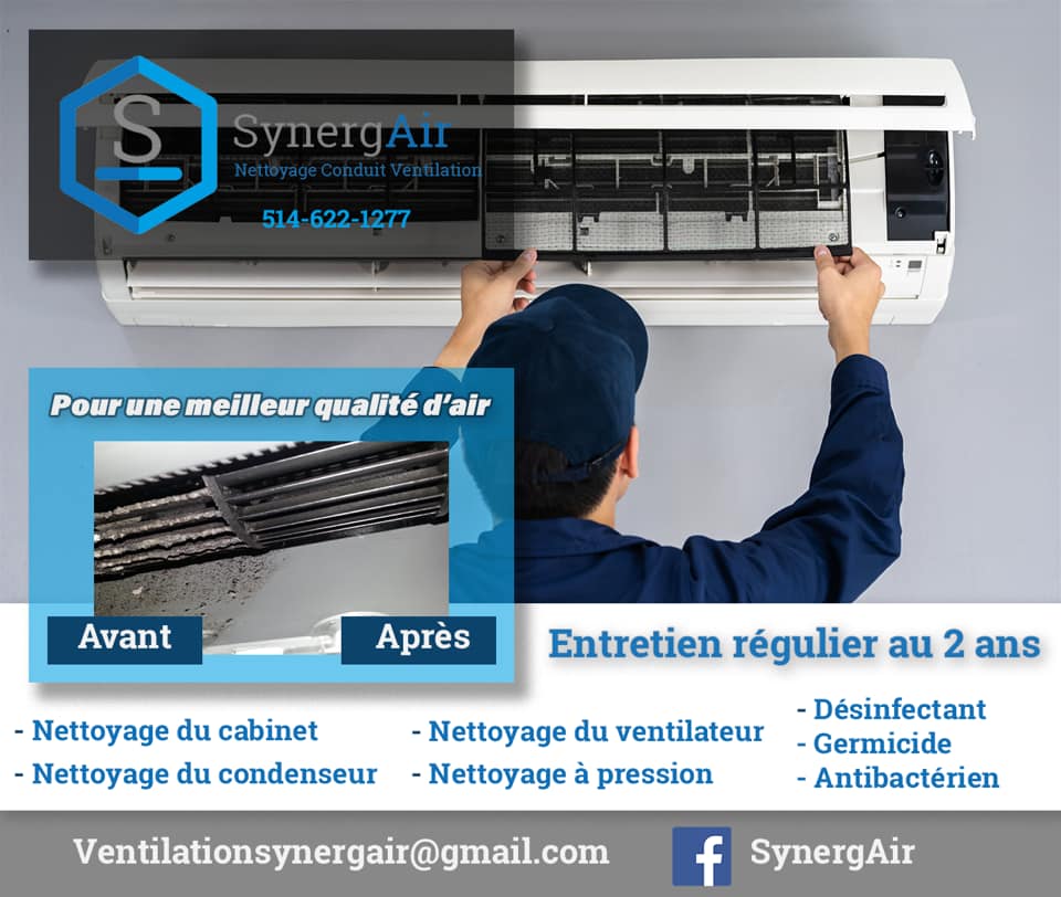 Ventilation Synerg Air - Nettoyage de conduits | 580 Rue Pierre-Rivière, Terrebonne, QC J6V 1N6, Canada | Phone: (514) 622-1277