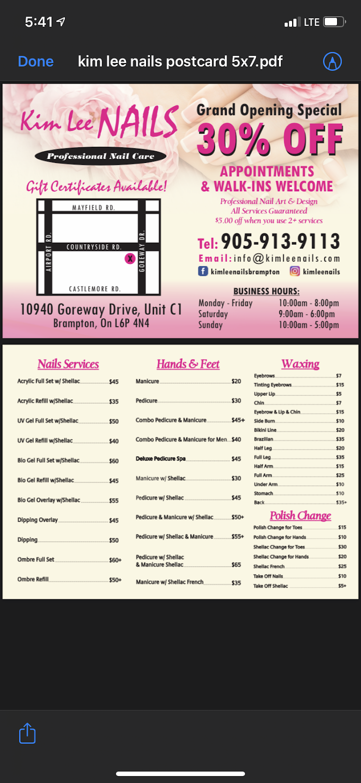 Kim Lee Nails | 10940 Goreway Dr Unit C1, Brampton, ON L6P 4N4, Canada | Phone: (905) 913-9113