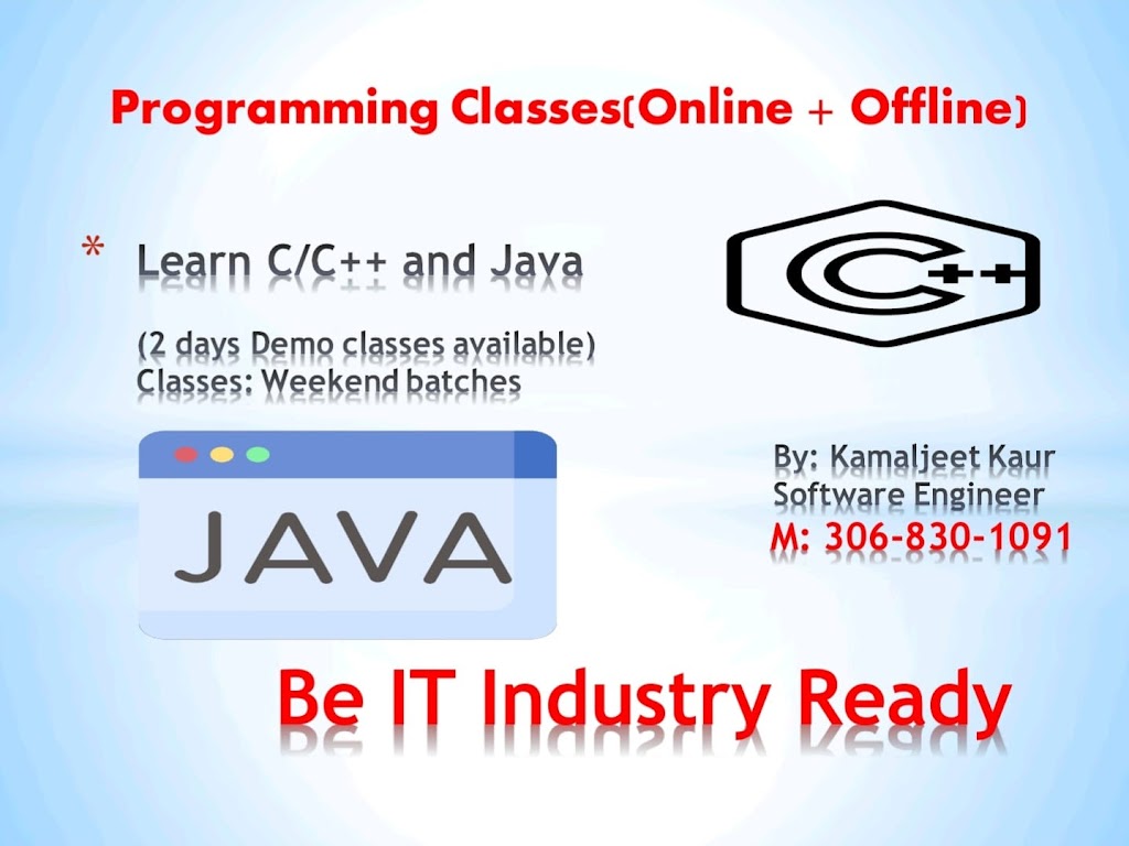 Programming classes(java tutor,c/c++ tutor and more) | 2808 22 Ave NW, Edmonton, AB T6T 0M3, Canada | Phone: (306) 830-1091