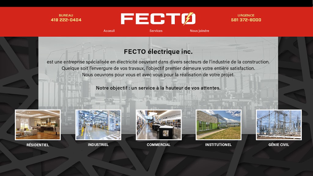 FECTO Électrique Inc. | 220 QC-271, Saint-Benoît-Labre, QC G0M 1P0, Canada | Phone: (418) 222-0404