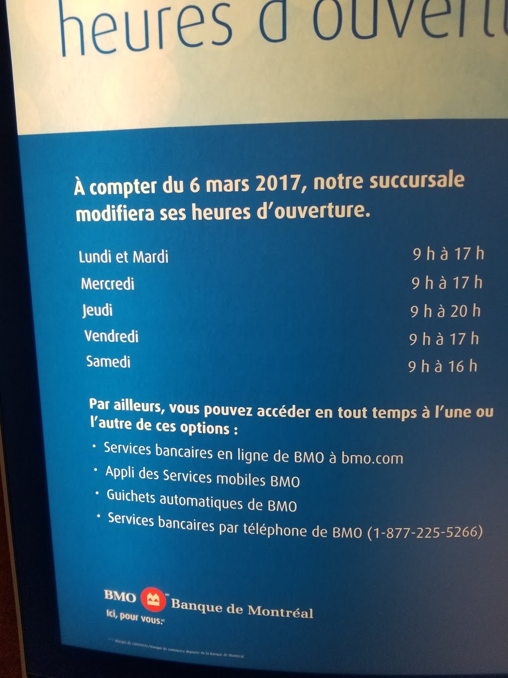 BMO Banque de Montréal | 1001 Boulevard de Montarville, Boucherville, QC J4B 6P5, Canada | Phone: (450) 641-1010