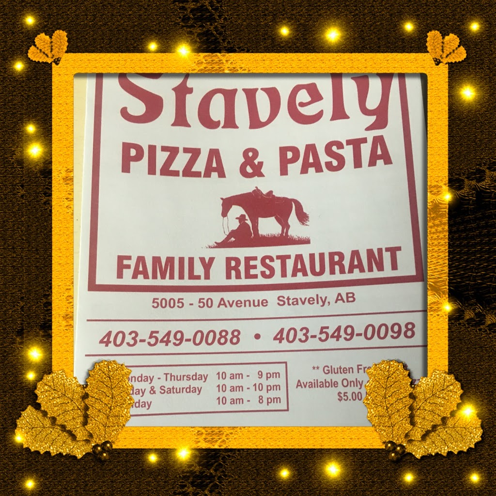 stavely’s pizza and pasta | 5005 50 Ave, Stavely, AB T0L 1Z0, Canada | Phone: (403) 549-0088