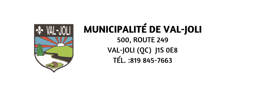 Val Joli Municipalite | 500 QC-249, Val-Joli, QC J1S 0E8, Canada | Phone: (819) 845-7663