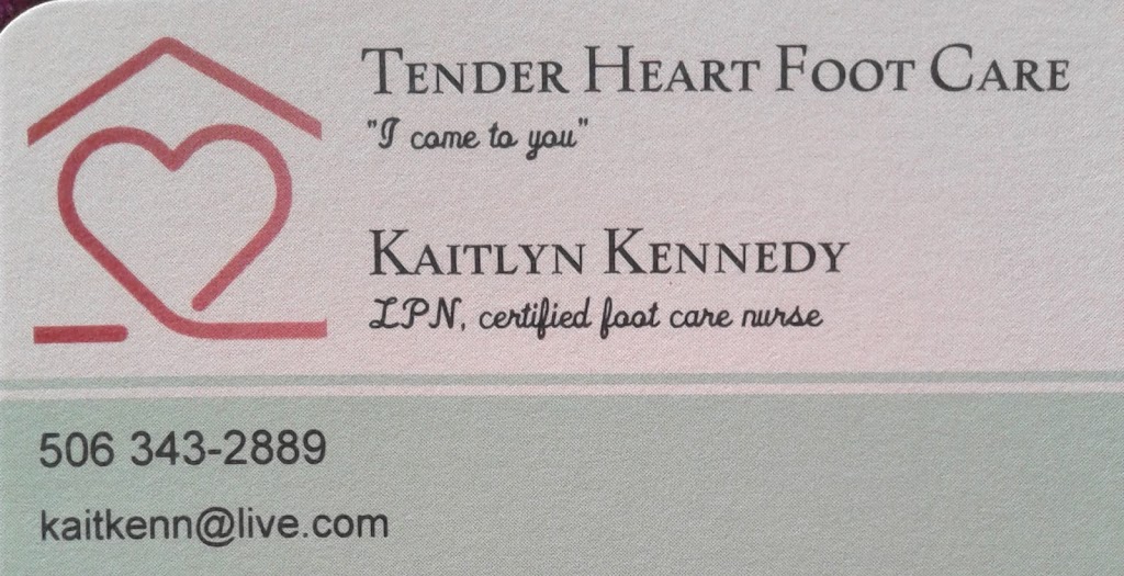 Tender Heart Foot Care | 70 Damascus Rd, Upper Golden Grove, NB E2S 3A2, Canada | Phone: (506) 343-2889