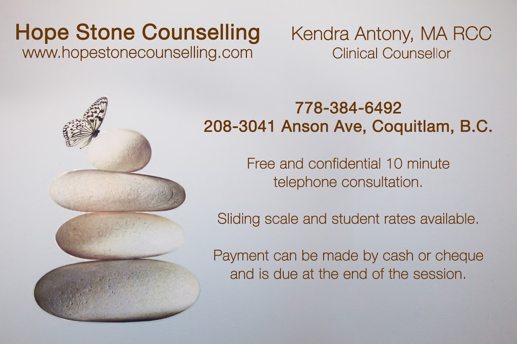 Hope Stone Counselling | 3041 Anson Ave, Coquitlam, BC V3B 2H6, Canada | Phone: (778) 384-6492