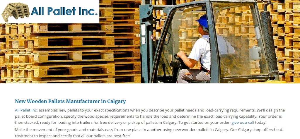 All Pallet Inc | 88 Governor Dr SW, Calgary, AB T3E 4Y9, Canada | Phone: (403) 471-3460