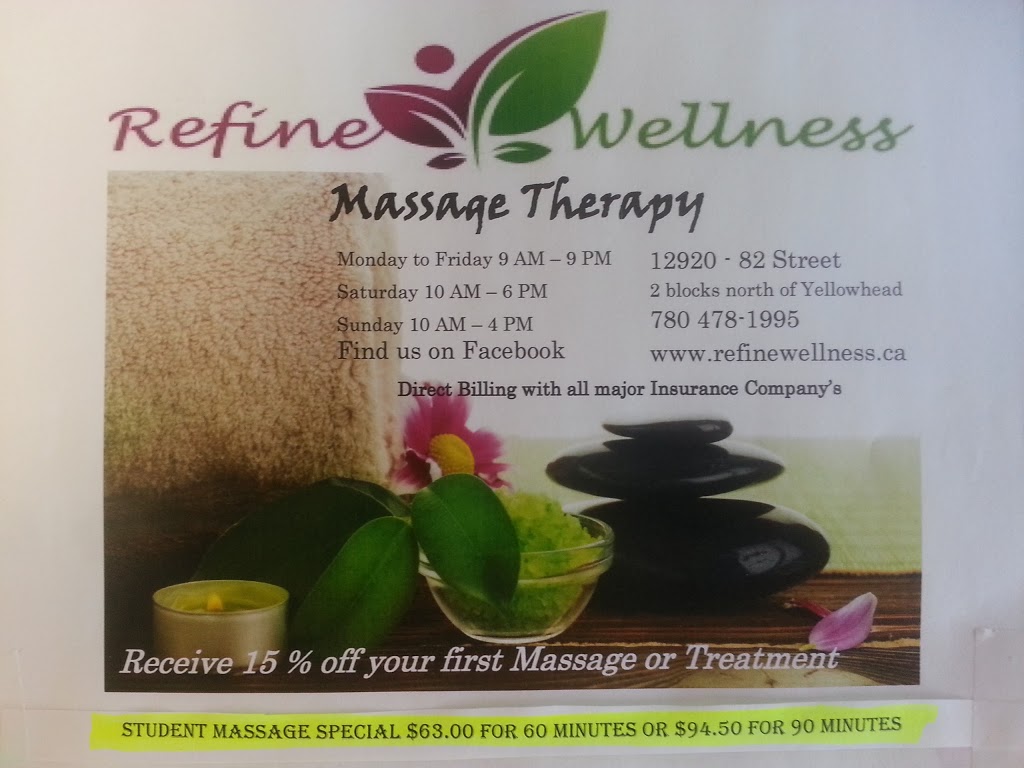 Refine Wellness | 12920 82 St NW, Edmonton, AB T5E 2T2, Canada | Phone: (780) 478-1995