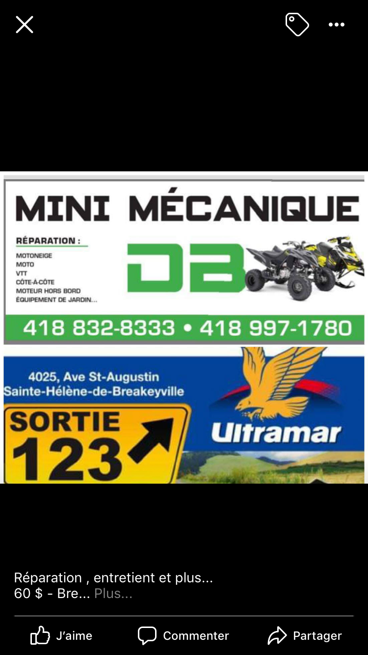 Mini Mecanique DB | 4025 Avenue Saint-Augustin, Lévis, QC G6Z 8J8, Canada | Phone: (418) 832-8333