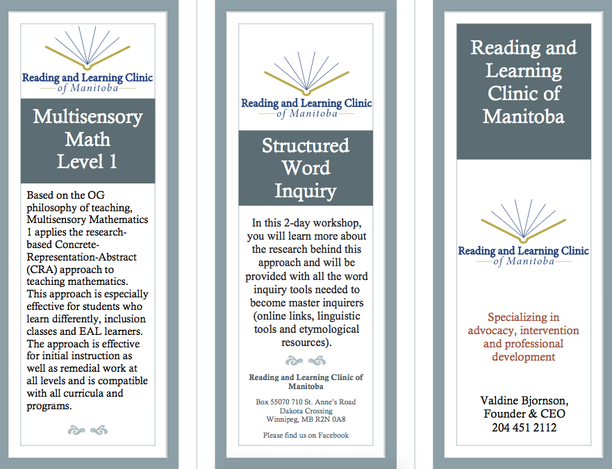 Reading and Learning Clinic of Manitoba | Box 55070, 710 St Annes Rd, Winnipeg, MB R2N 0A8, Canada | Phone: (204) 451-2112