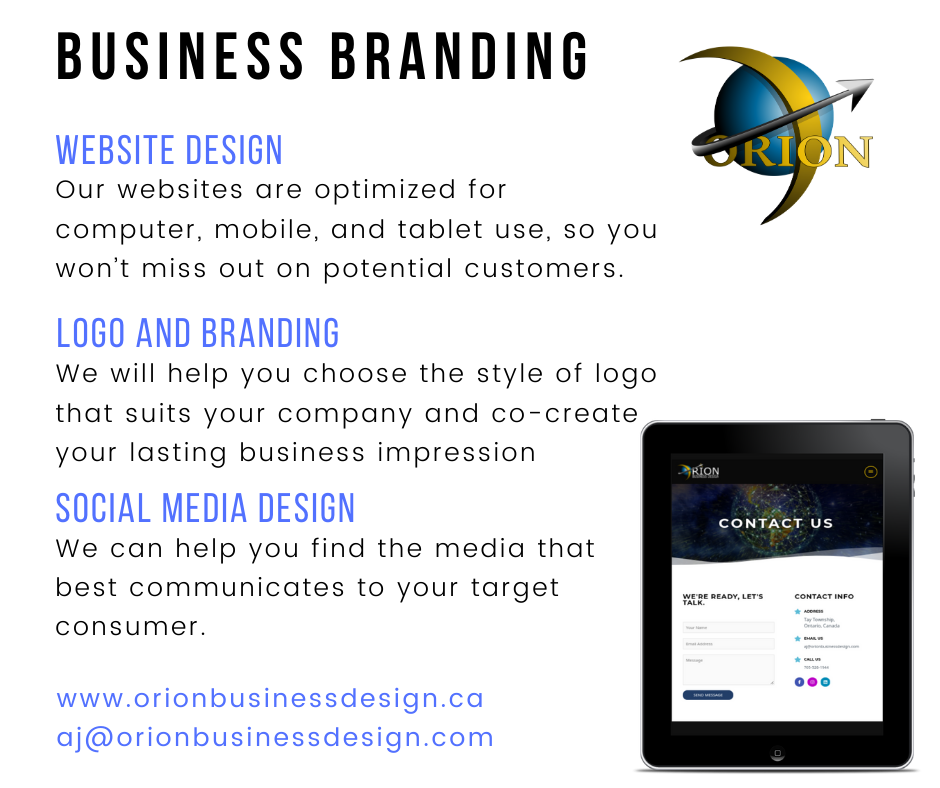 Orion Business Design | 2024 Wood Rd, Tay, ON L0K 2E0, Canada | Phone: (705) 526-1944