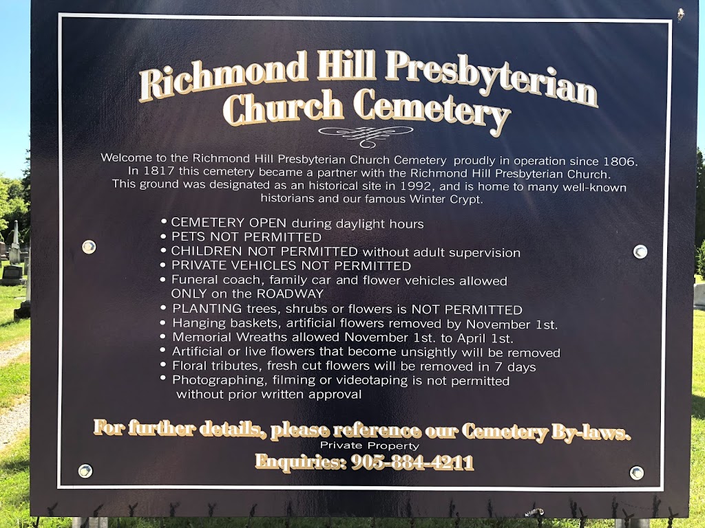 Richmond Hill Presbyterian Cemetery | 10068 Yonge St, Richmond Hill, ON L4C 1T8, Canada