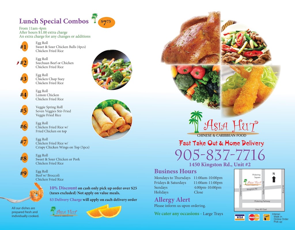 Asia Hut | 1450 Kingston Rd, Pickering, ON L1V 1C1, Canada | Phone: (905) 837-7716