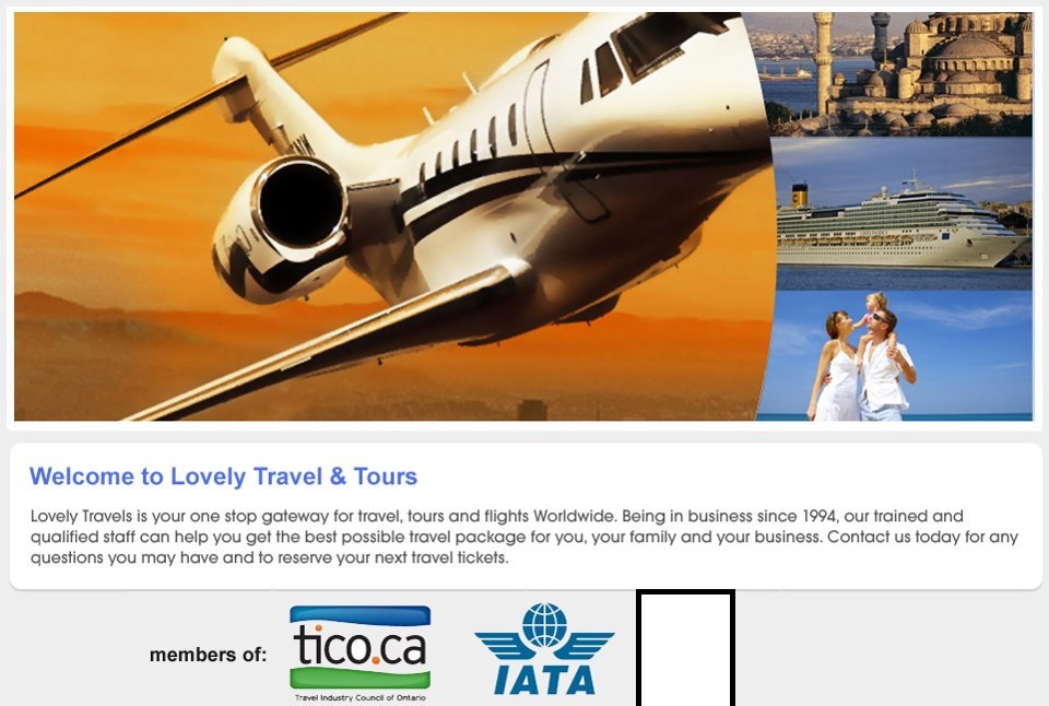 Lovely Travel & Tours International Inc | 80 Maritime Ontario Blvd, Brampton, ON L6S 0E7, Canada | Phone: (905) 458-5300