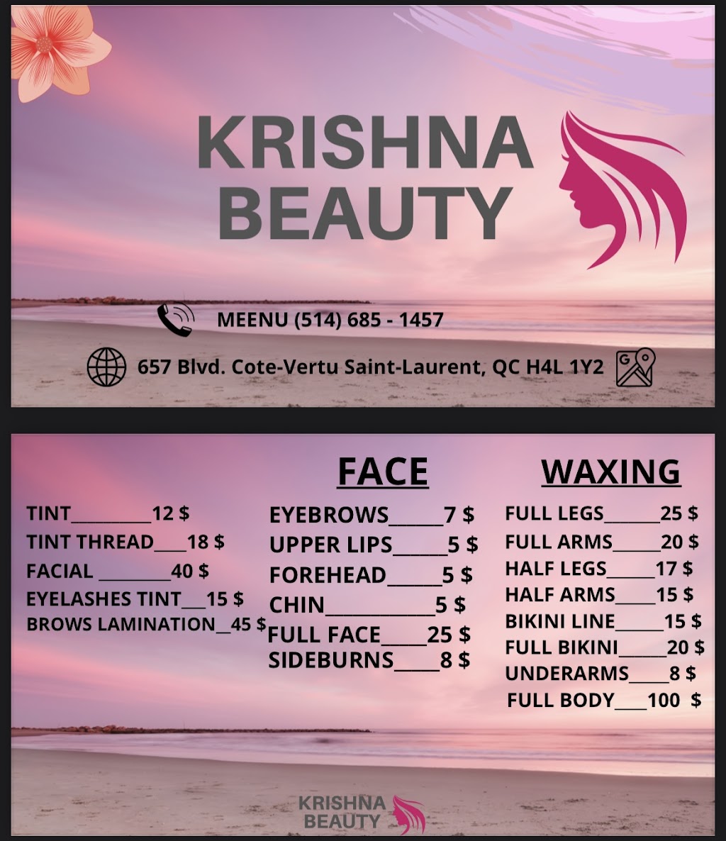 Krishna beauty | 657 Boulevard Cote Vertu Ouest, Saint-Laurent, QC H4L 1Y2, Canada | Phone: (514) 685-1457