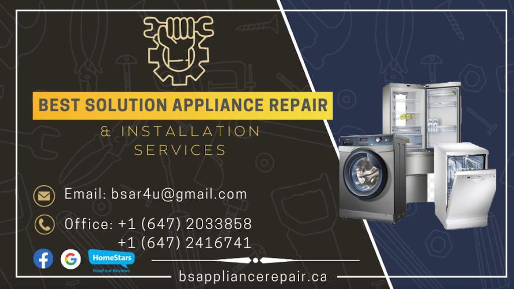 Best Solution Appliance Repair | 82 Westminster Cir, Barrie, ON L4M 0A5, Canada | Phone: (647) 203-3858