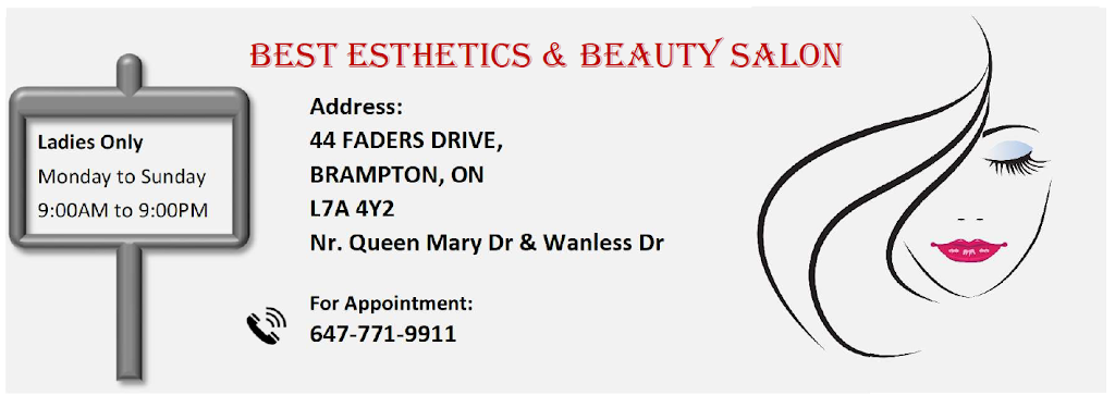 Best Esthetics & Beauty Salon | 44 Faders Dr, Brampton, ON L7A 4Y2, Canada | Phone: (647) 771-9911