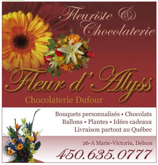 Fleuriste Fleur DAlyss Enr | 26 A Boulevard Marie-Victorin, Delson, QC J5B 1A9, Canada | Phone: (450) 635-0777