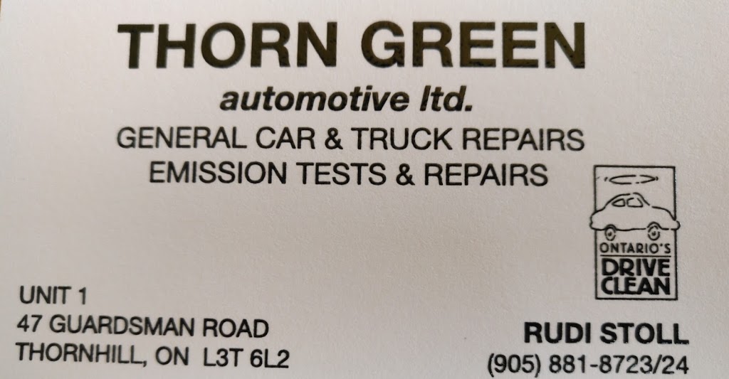 Thorn Green Automotive Ltd | 47 Guardsman Rd, Thornhill, ON L3T 6L2, Canada | Phone: (905) 881-8723