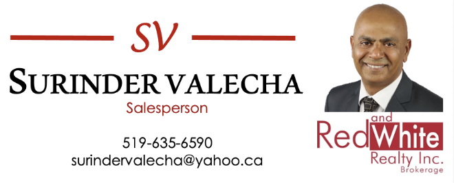 Surinder Valecha Red and White Realty | 59 Frey Crescent, Kitchener, ON N2E 4L6, Canada | Phone: (519) 635-6590