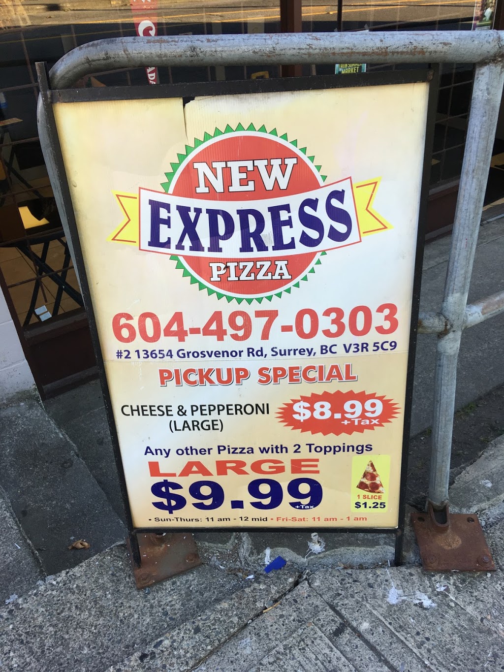 New Express Pizza | 13654 Grosvenor Rd #2, Surrey, BC V3R 5C9, Canada | Phone: (604) 497-0303