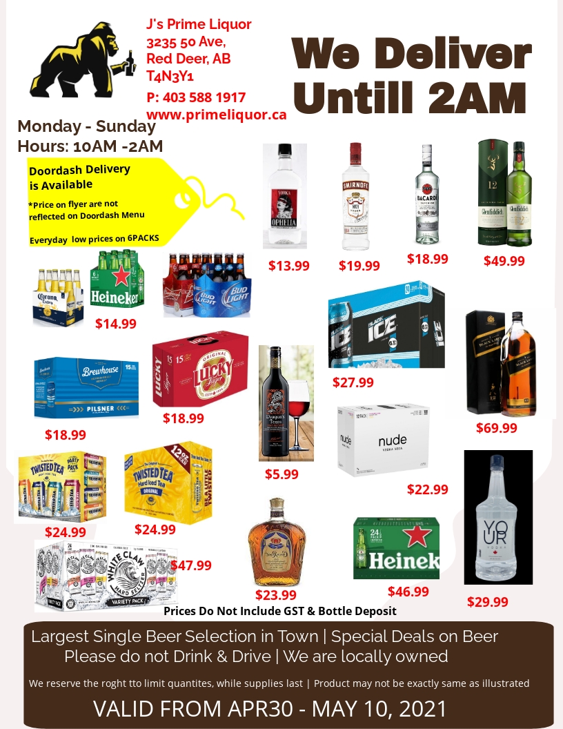 Js Prime Liquor | 3235 50 Ave B, Red Deer, AB T4N 3Y1, Canada | Phone: (403) 588-1917