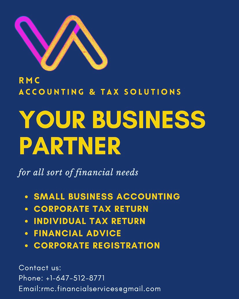 RMC Accounting & Tax Solutions | 60 Treasure Rd, Maple, ON L6A 2Y7, Canada | Phone: (647) 512-8771